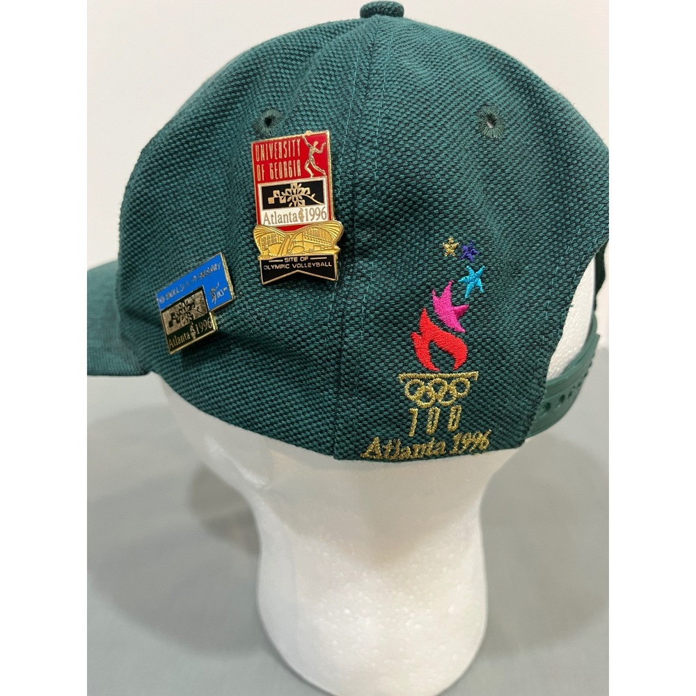 The Game Atlanta 1996 Olympics Hat Mens OSFA Green Vintage Snapback With Pins - Picture 6 of 9
